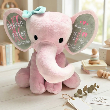 Éléphant en peluche informations de naissance